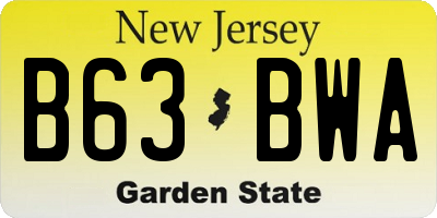 NJ license plate B63BWA
