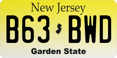 NJ license plate B63BWD