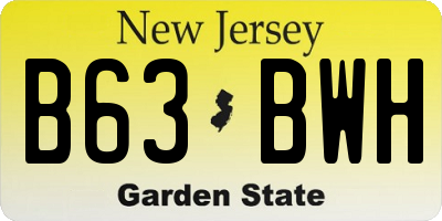 NJ license plate B63BWH