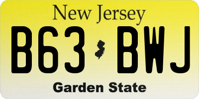 NJ license plate B63BWJ