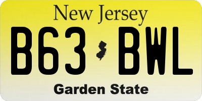 NJ license plate B63BWL