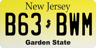 NJ license plate B63BWM