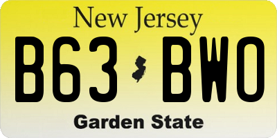 NJ license plate B63BWO
