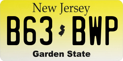 NJ license plate B63BWP