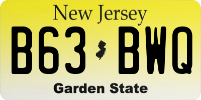 NJ license plate B63BWQ