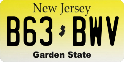 NJ license plate B63BWV