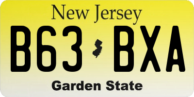 NJ license plate B63BXA