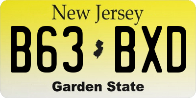 NJ license plate B63BXD