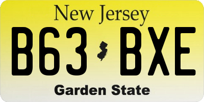 NJ license plate B63BXE