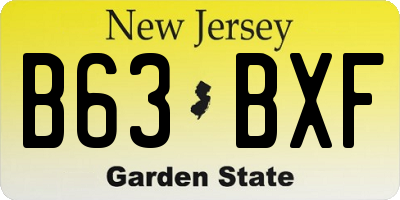 NJ license plate B63BXF