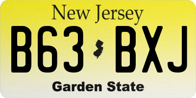 NJ license plate B63BXJ