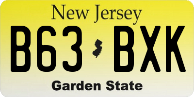 NJ license plate B63BXK