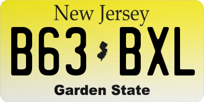 NJ license plate B63BXL