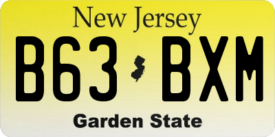 NJ license plate B63BXM