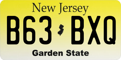 NJ license plate B63BXQ
