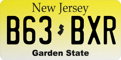NJ license plate B63BXR