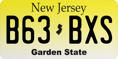 NJ license plate B63BXS