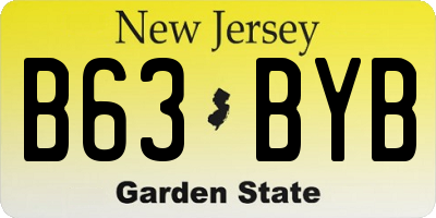 NJ license plate B63BYB