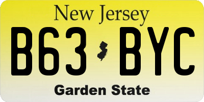 NJ license plate B63BYC