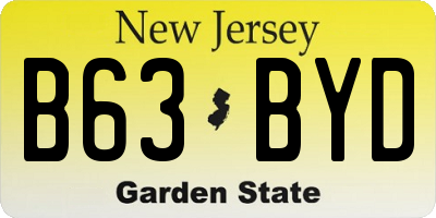 NJ license plate B63BYD
