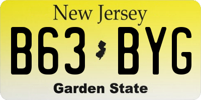 NJ license plate B63BYG