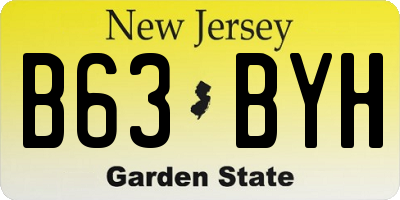 NJ license plate B63BYH