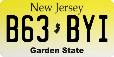 NJ license plate B63BYI