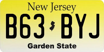 NJ license plate B63BYJ