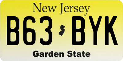 NJ license plate B63BYK