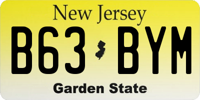 NJ license plate B63BYM