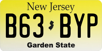NJ license plate B63BYP