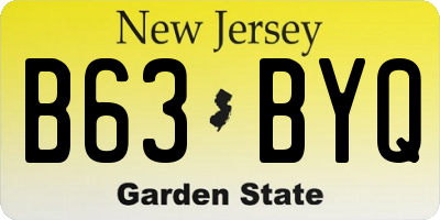 NJ license plate B63BYQ