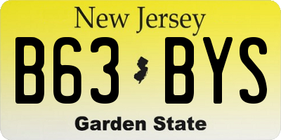 NJ license plate B63BYS