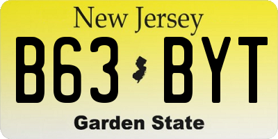 NJ license plate B63BYT