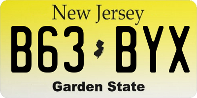 NJ license plate B63BYX