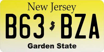 NJ license plate B63BZA