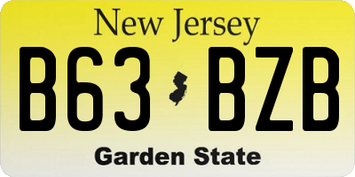 NJ license plate B63BZB