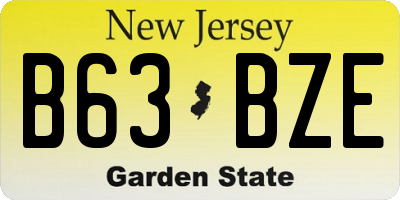 NJ license plate B63BZE