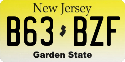 NJ license plate B63BZF