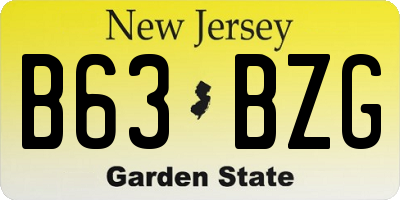 NJ license plate B63BZG