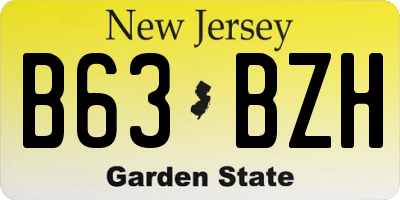NJ license plate B63BZH
