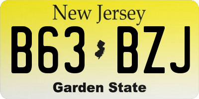 NJ license plate B63BZJ