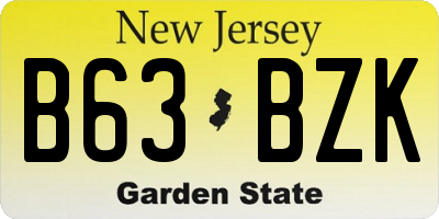 NJ license plate B63BZK