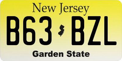 NJ license plate B63BZL