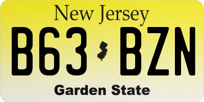 NJ license plate B63BZN