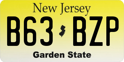 NJ license plate B63BZP