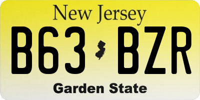 NJ license plate B63BZR