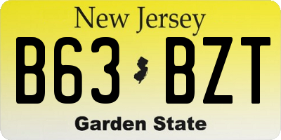 NJ license plate B63BZT