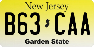 NJ license plate B63CAA