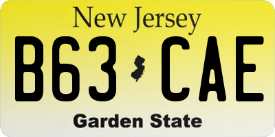 NJ license plate B63CAE